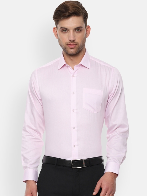 

Van Heusen Men Pink & Off-White Regular Fit Striped Formal Shirt