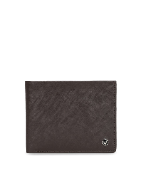 

Allen Solly Men Brown Textured Two Fold Leather Wallet