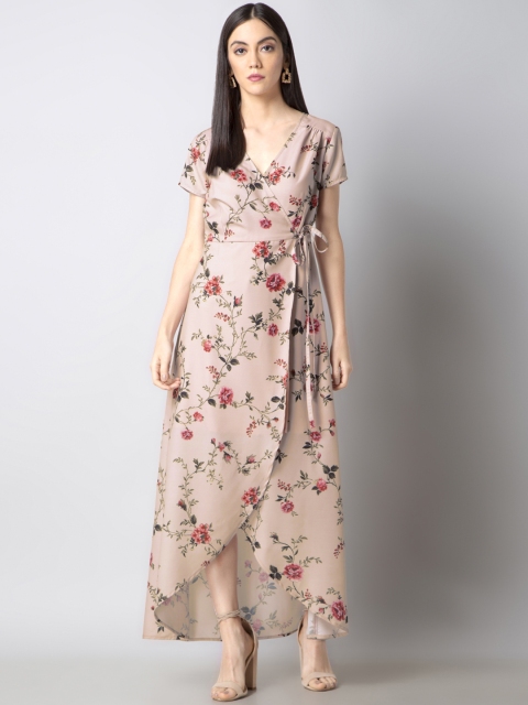 

FabAlley Women Beige Printed Maxi Dress