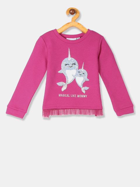

The Childrens Place Girls Pink Embellished Top