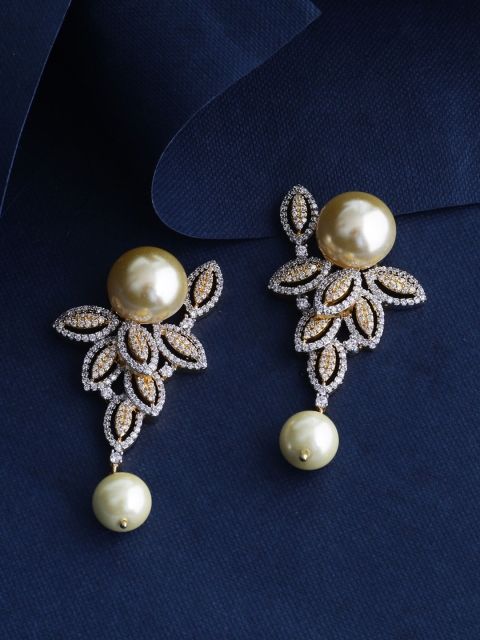 

Tistabene Gold-Plated & Silver-Toned Contemporary Drop Earrings