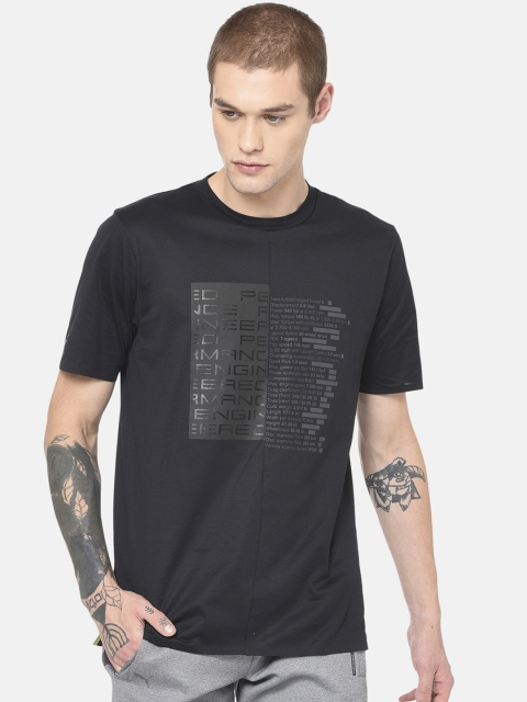 

Puma Men Black Printed Round Neck M PD T-shirt