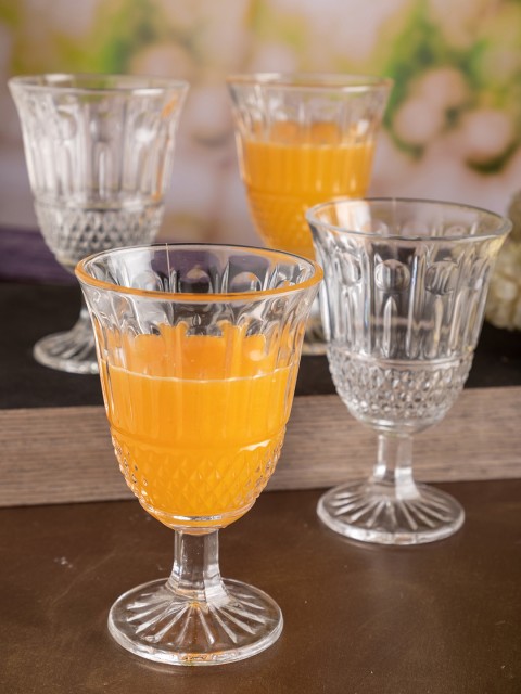 

GOODHOMES Set of 6 Transparent Diamond Design Wine Glasses 240 ml each