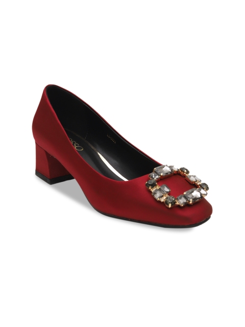 

ROSSO BRUNELLO Women Burgundy Embellished Block Heels