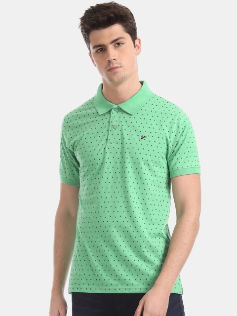 

Ruggers Men Green Printed Polo Collar T-shirt