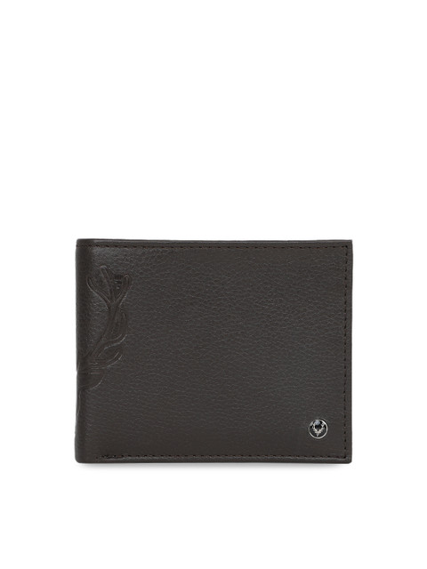 

Allen Solly Men Brown Textured Two Fold Leather Wallet