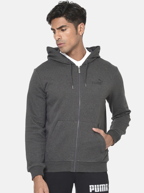 

Puma Men Grey Melange Solid ESS+ FZ hoody FL Track Sweatshirt