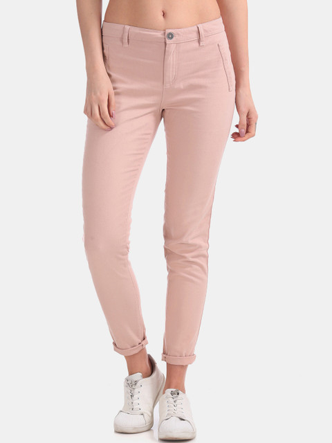 

Cherokee Women Pink Regular Fit Solid Cigarette Trousers