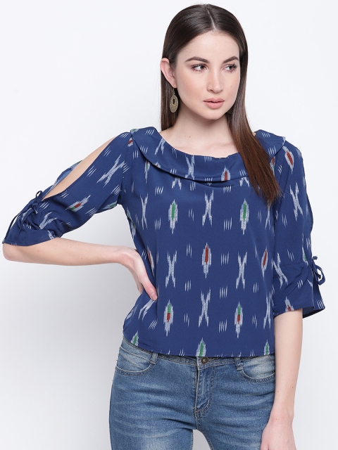 

Mayra Women Blue Printed Top