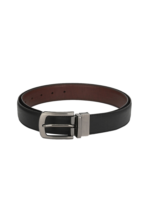 

Calvadoss Men Black Textured Reversible Belt