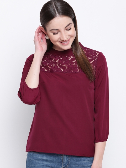 

Mayra Women Maroon Solid Top