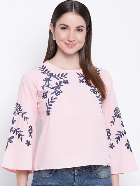 

Mayra Women Pink Embroidered Top