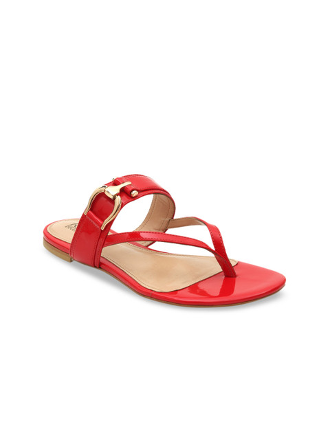 

ROSSO BRUNELLO Women Red Solid T-Strap Flats