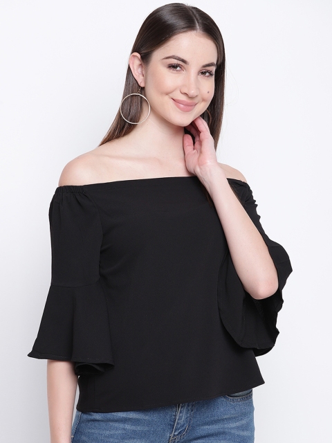 

Mayra Women Black Solid Bardot Top