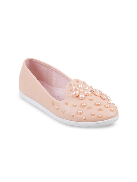 

Metro Girls Peach-Coloured Embellished Ballerinas