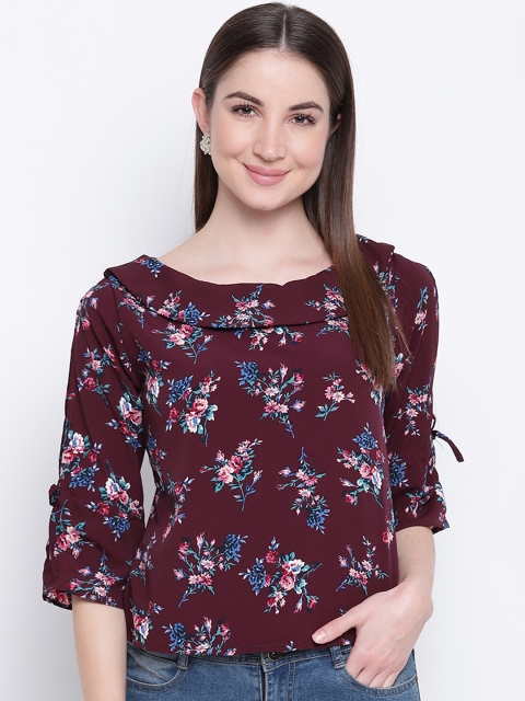 

Mayra Women Maroon Floral Printed Top