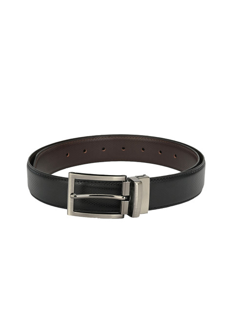 

Calvadoss Men Black & Brown Reversible Textured Belt