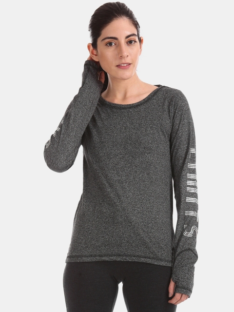 

Sugr Women Grey Melange Printed Top