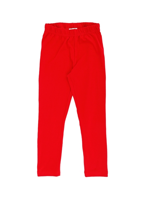 

Pantaloons Junior Girls Red Solid Cotton Leggings