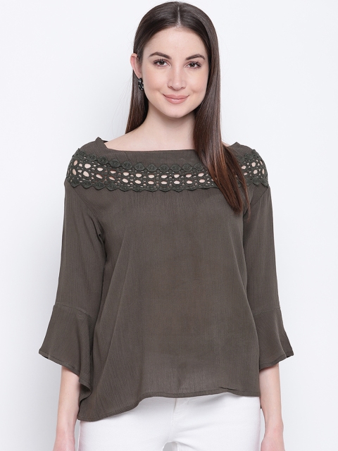 

Mayra Women Olive Green Solid Top