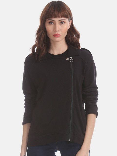 

Cherokee Women Black Solid Tailored Jacket