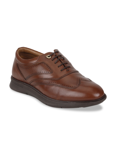 

Van Heusen Men Brown Solid Leather Brogues