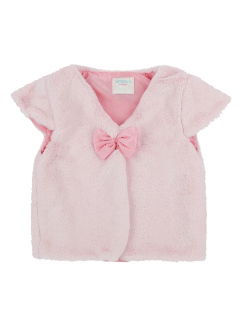 

Pantaloons Junior Girls Pink Solid Front-Open Sweater