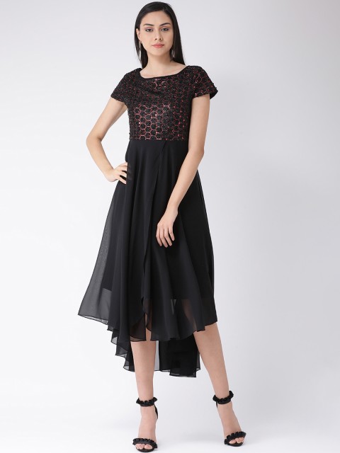 

Latin Quarters Women Black Embellished Fit and Flare Dress