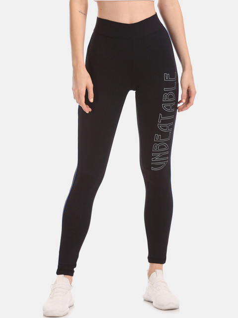 

Sugr Women Black & White Printed Ankle-Length Tights