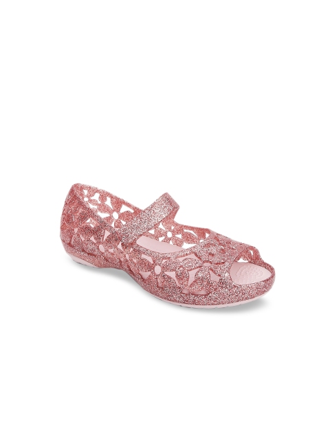 

Crocs Girls Pink Isabella Embellished Open Toe Flats