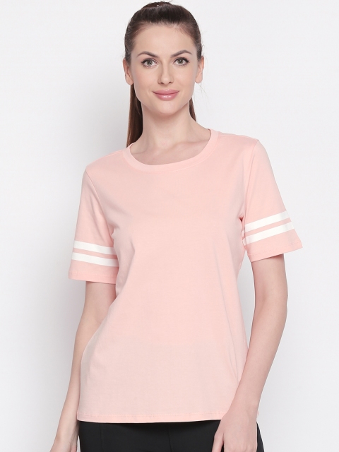 

Ajile by Pantaloons Women Pink Solid Round Neck T-shirt