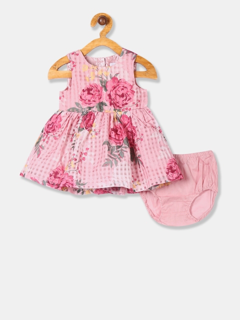 

The Childrens Place Girls Pink Printed Fit and Flare Dress