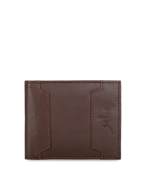 

yelloe Men Brown Solid Two Fold Wallet