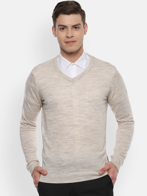 

Van Heusen Men Beige Solid Pullover Sweater