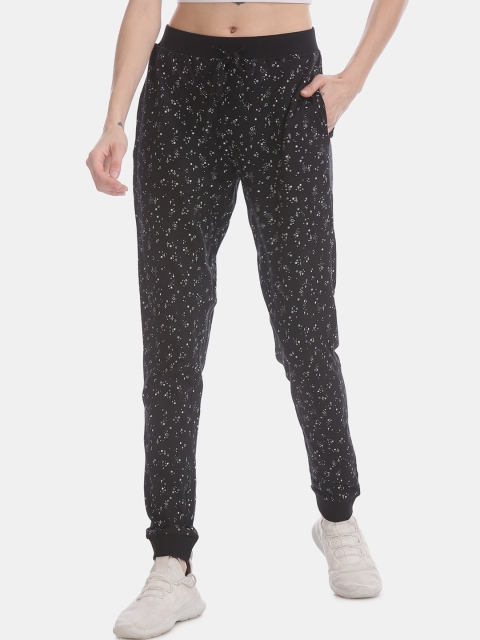

Sugr Women Black & White Abstract Printed High-Rise Joggers