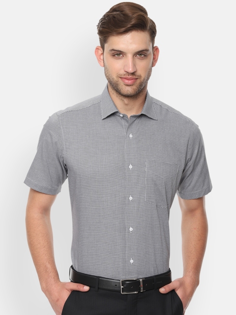 

Van Heusen Men Grey Regular Fit Checked Formal Shirt