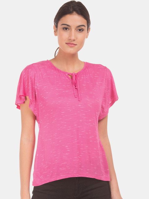 

Cherokee Women Pink Solid Top