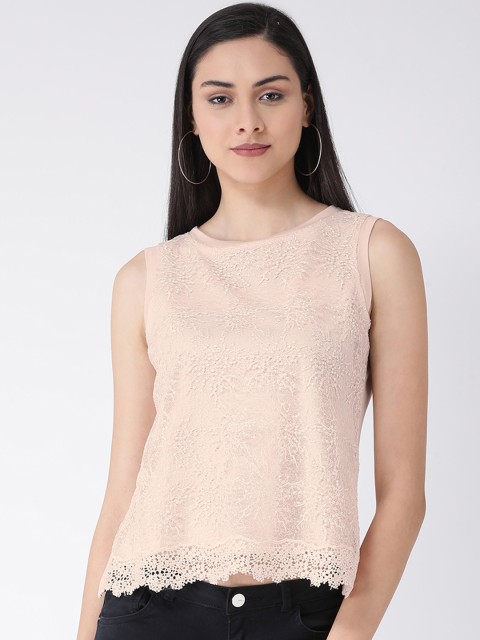 

Latin Quarters Women Nude-Coloured Self Design Top
