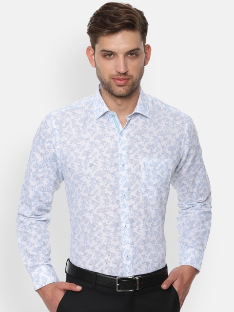 

Van Heusen Men White & Blue Regular Fit Printed Formal Shirt