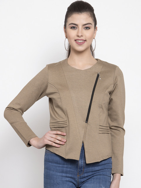 

armure Women Beige Solid Lightweight Tailored Jacket