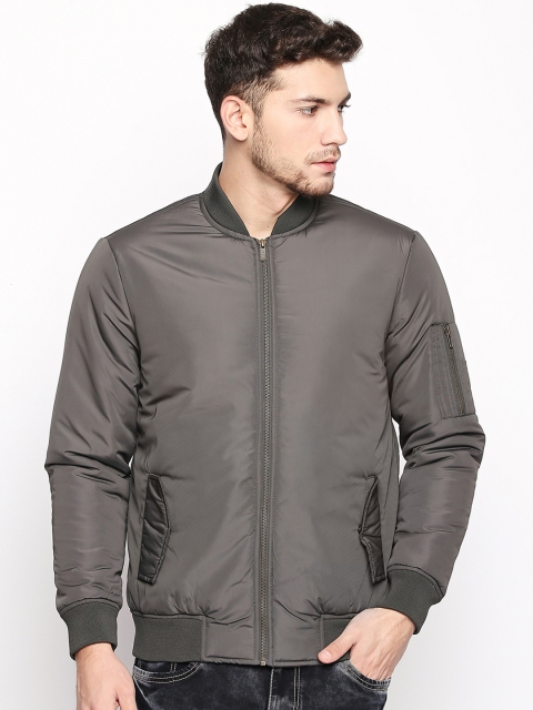 

SF JEANS by Pantaloons Men Grey Solid Bomber
