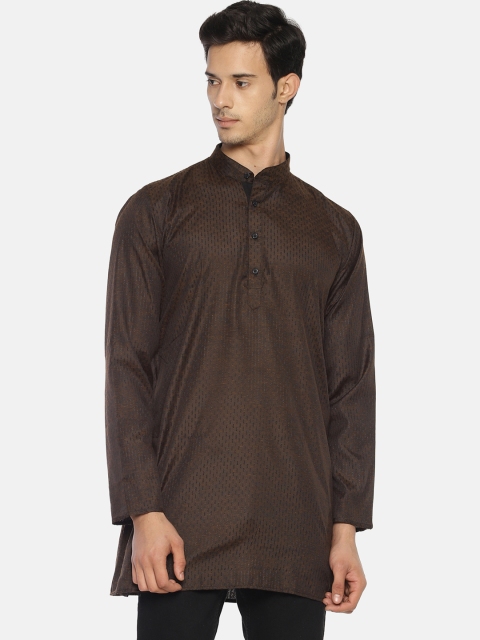 

TATTVA Men Coffee Brown Solid Straight Kurta