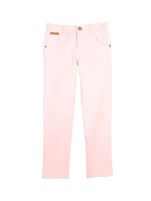 

Cherry Crumble Boys Pink Regular Fit Self Design Regular Trousers