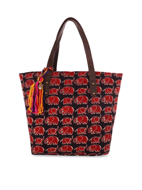 

Vivinkaa Red & Black Printed Shoulder Bag