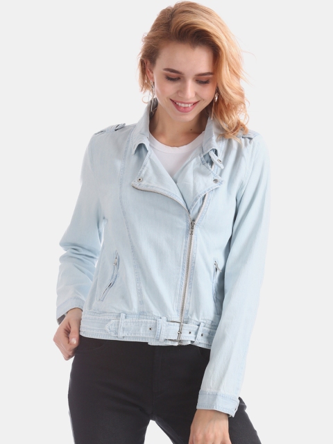 

Cherokee Women Blue Solid Denim Jacket