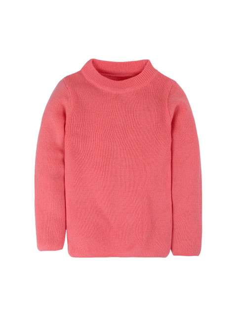 

RVK Unisex Peach-Coloured Solid Pullover Sweater