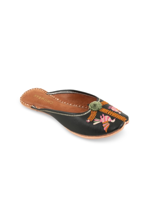 

Chumbak Women Green Woven Design Mojaris