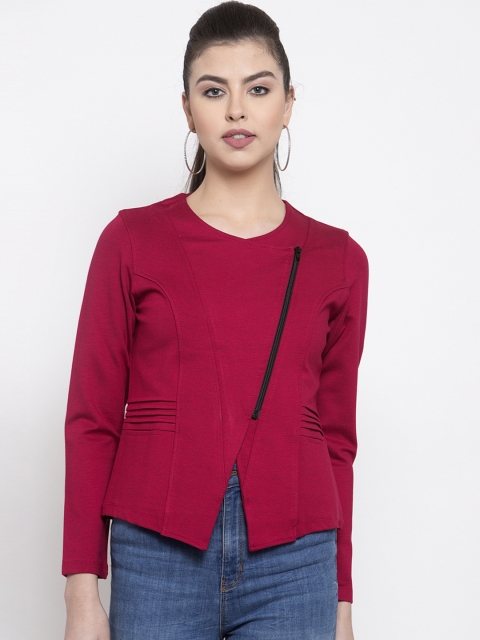 

armure Women Fuchsia Pink Solid Lightweight Tailored Jacket