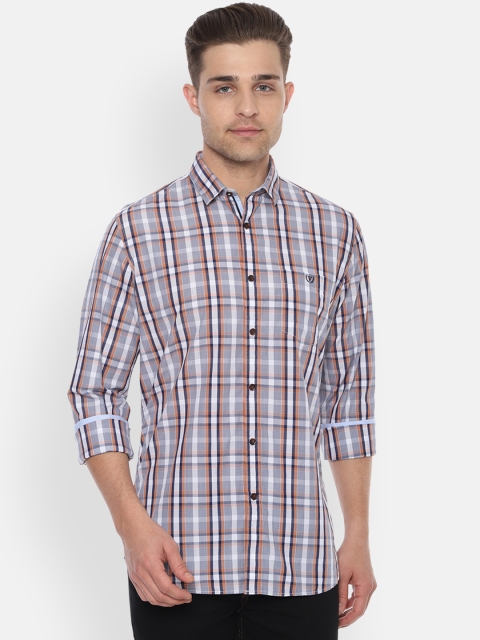 

Van Heusen Sport Men Grey & White Slim Fit Checked Casual Shirt