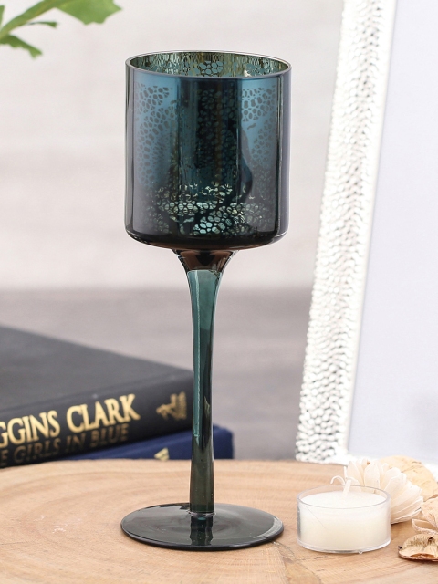 

Pure Home and Living Teal Green Candle Holder With Stem